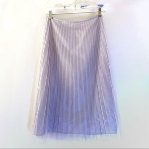 Purple Pleated Midi Skirt